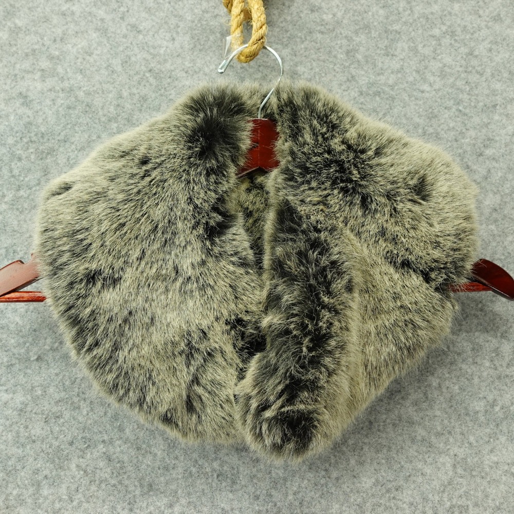 Bergdorf Goodman Faux Fur Detachable Collar Gray Neck Wrap Scarf Womens UK 6x22